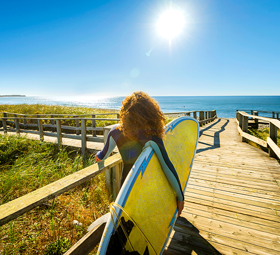 Surfing at Lawrencetown Beach